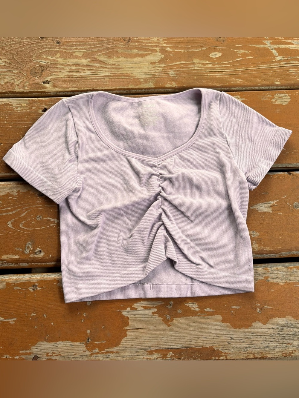 Ardene Lavender Short Sleeve Crop Top - Size XS/S
